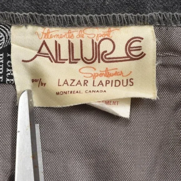 Vintage Allure Wool Grey  Midi Skirt Pencil Front Slit Size Medium - Picture 6 of 10